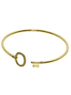 Tiffany & Co Oval Key Wire Bracelet 18K Yellow Gold